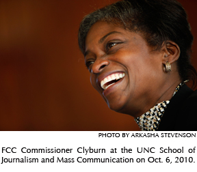 FCC Commissioner Clyburn at UNC journalism school